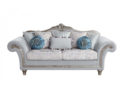 ACME - Pelumi Sofa with 8 Pillows in Light Gray/Platinum