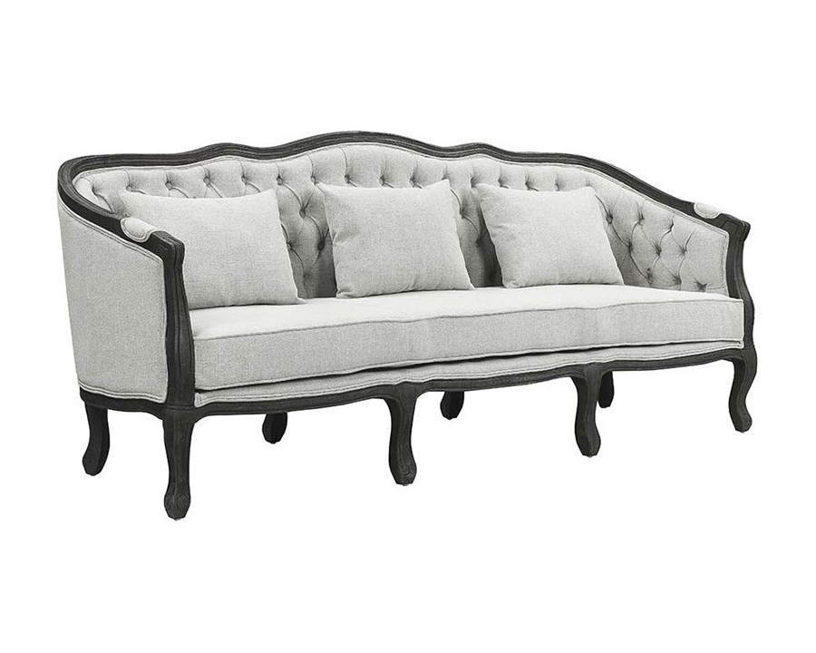 ACME - Samael Sofa with 3 Pillows in Gray/Dark Brown