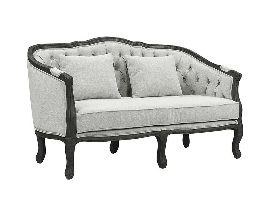 ACME - Samael Loveseat with 2 Pillows in Gray/Dark Brown