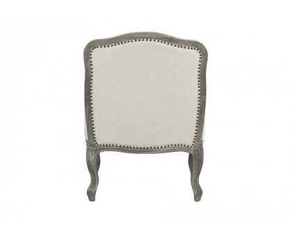 ACME - Tania Chair with Pillow in Cream Linen/Brown