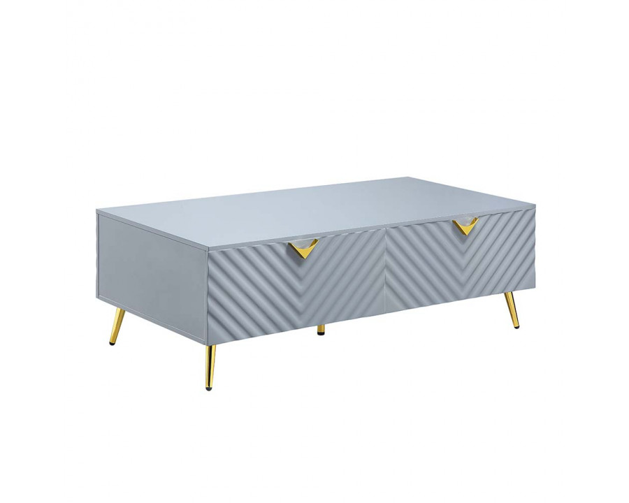 ACME Gaines Coffee Table - Gray High Gloss Finish