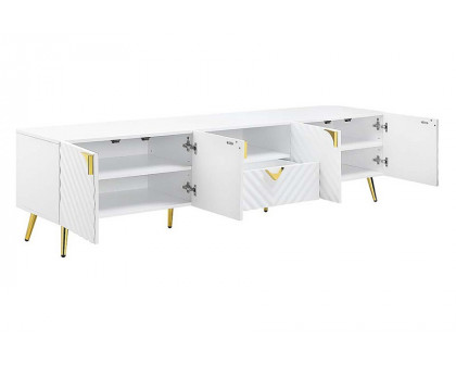 ACME Gaines TV Stand - White High Gloss Finish