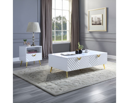 ACME Gaines Coffee Table - White High Gloss Finish