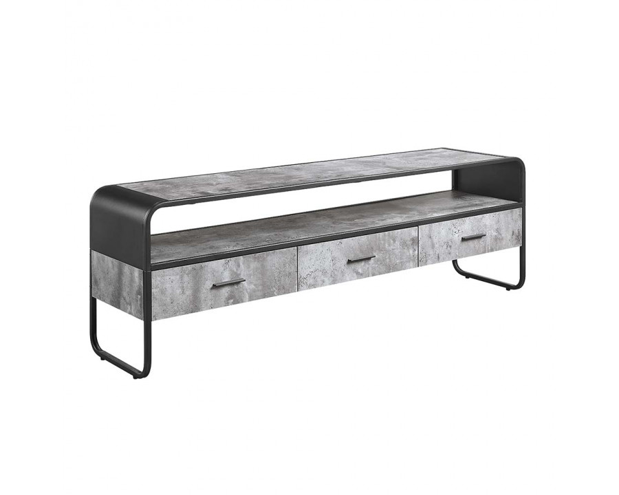 ACME Raziela TV Stand with 3 Storage - Concrete Gray/Black