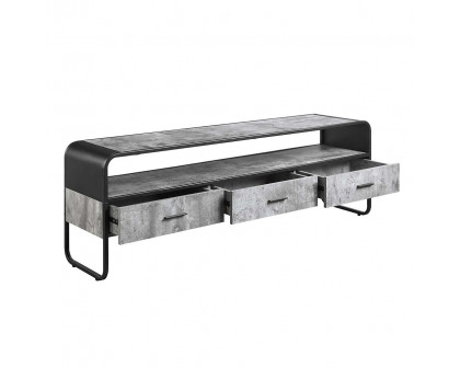 ACME Raziela TV Stand with 3 Storage - Concrete Gray/Black