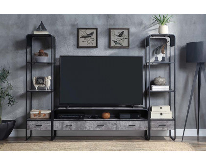 ACME - Raziela TV Stand Side Pier in Concrete Gray/Black