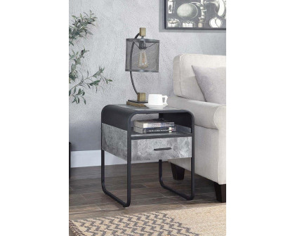 ACME - Raziela End Table in Concrete Gray/Black (LV01147)