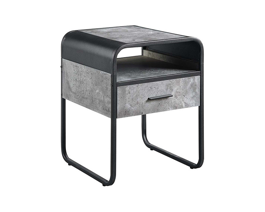 ACME - Raziela End Table in Concrete Gray/Black (LV01147)