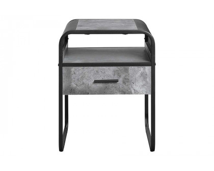 ACME - Raziela End Table in Concrete Gray/Black (LV01147)