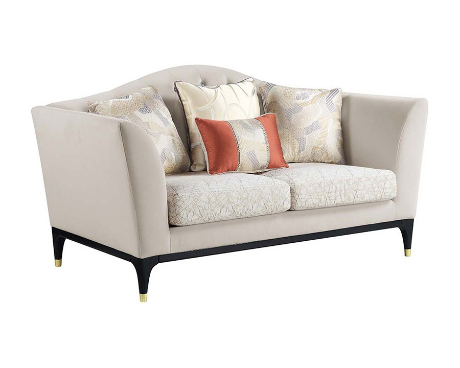 ACME - Tayden Loveseat with 4 Pillows in Beige