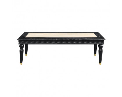 ACME - Tayden Coffee Table with Marble Top in Marble Top/Black