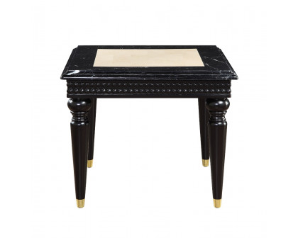 ACME - Tayden End Table with Marble Top in Marble Top/Black