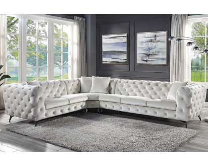 ACME - Atronia Sectional Sofa with 4 Pillows in Beige