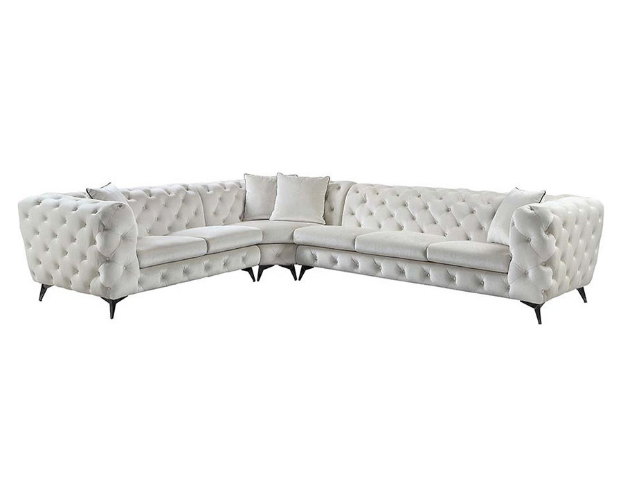 ACME - Atronia Sectional Sofa with 4 Pillows in Beige