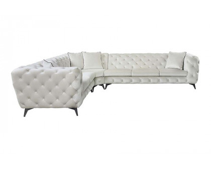 ACME - Atronia Sectional Sofa with 4 Pillows in Beige