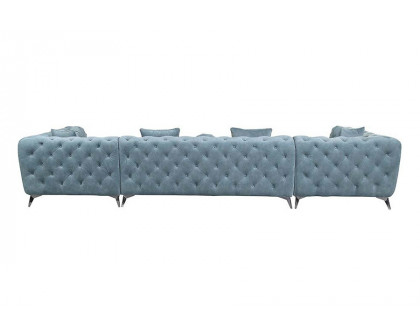 ACME - Zerah Sectional Sofa with 7 Pillows in Dusty Blue