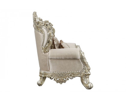 ACME - Danae Loveseat with 5 Pillows in Champagne/Gold