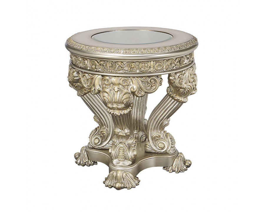 ACME - Danae End Table in Champagne/Gold