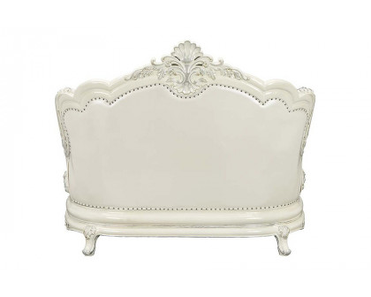 ACME - Adara Loveseat with 5 Pillows in Pearl White/Antique White