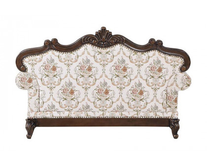 ACME - Nayla Loveseat with 3 Pillows in Pattern/Cherry