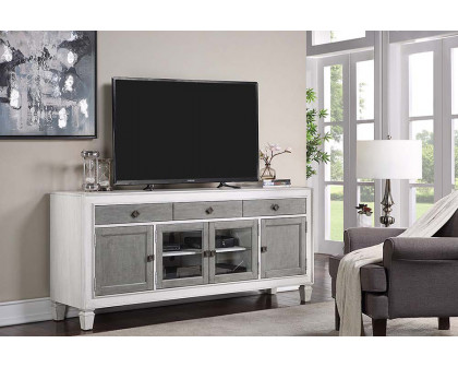 ACME - Katia TV Stand in Rustic Gray/Weathered White