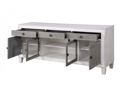 ACME - Katia TV Stand in Rustic Gray/Weathered White