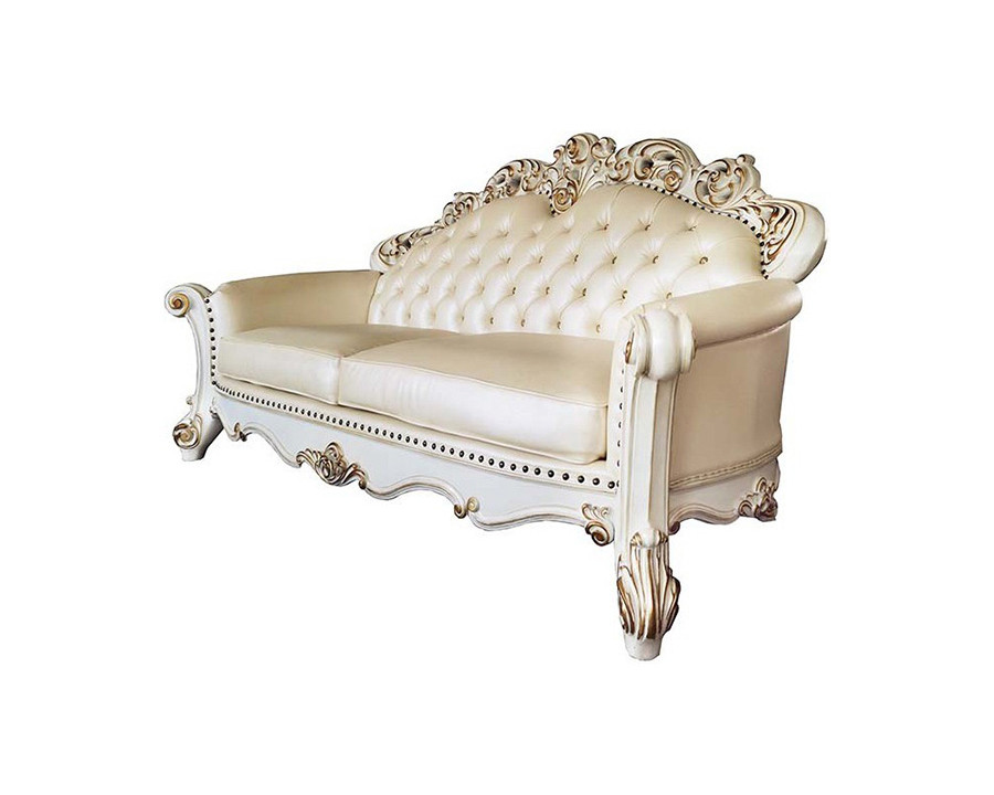 ACME - Vendome Sofa with 5 Pillows in Champagne/Antique Pearl