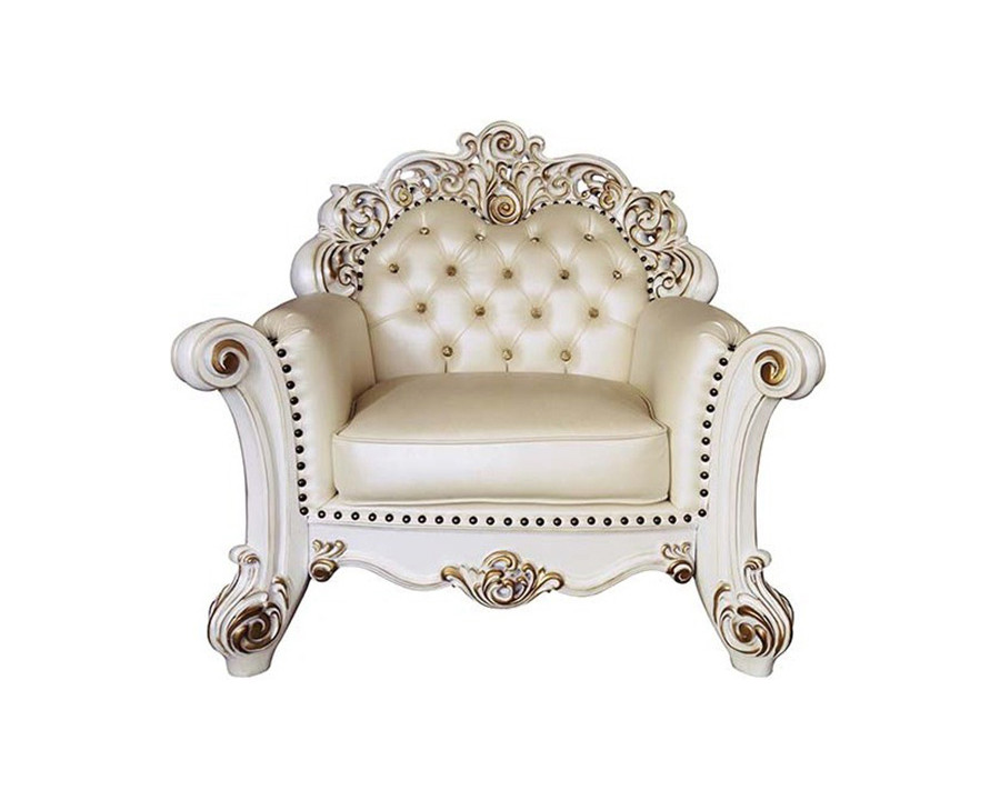 ACME - Vendome Chair with Pillow in Champagne/Antique Pearl