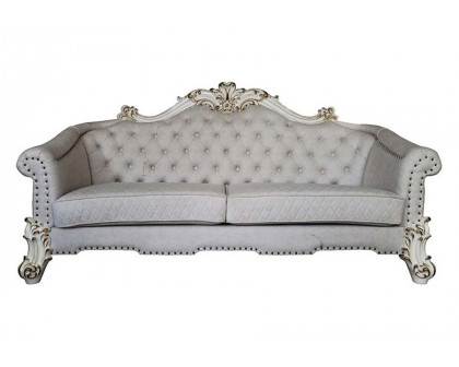 ACME - Vendome II Sofa with 6 Pillows in Ivory/Antique Pearl