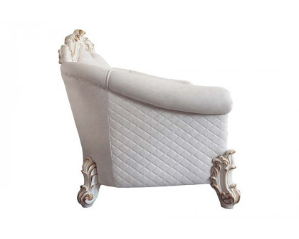 ACME - Vendome II Loveseat with 4 Pillows in Ivory/Antique Pearl