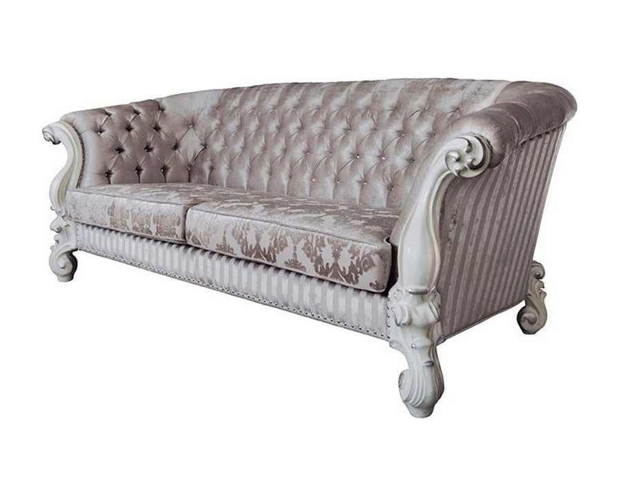 ACME - Versailles Sofa with 7 Pillows in Ivory/Bone White