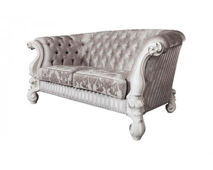 ACME - Versailles Loveseat with 5 Pillows in Ivory/Bone White