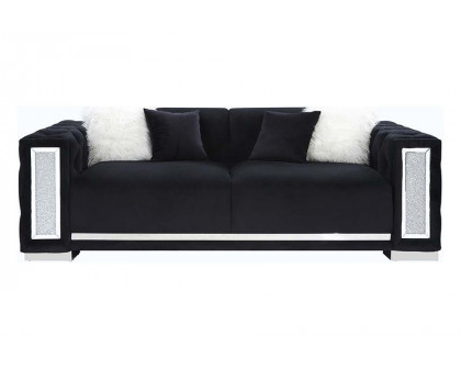 ACME - Trislar Sofa with 4 Pillows (Same 52525) in Black Velvet