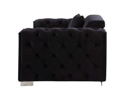 ACME - Trislar Sofa with 4 Pillows (Same 52525) in Black Velvet