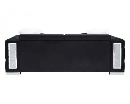 ACME - Trislar Sofa with 4 Pillows (Same 52525) in Black Velvet