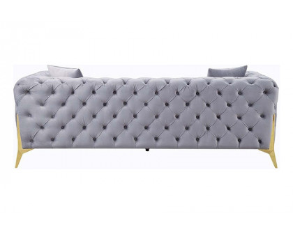 ACME - Jelanea Sofa with 2 Pillows in Gray/Gold