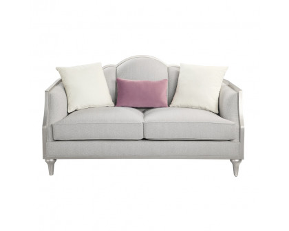 ACME - Kasa Loveseat with 3 Pillows in Beige Linen/Champagne