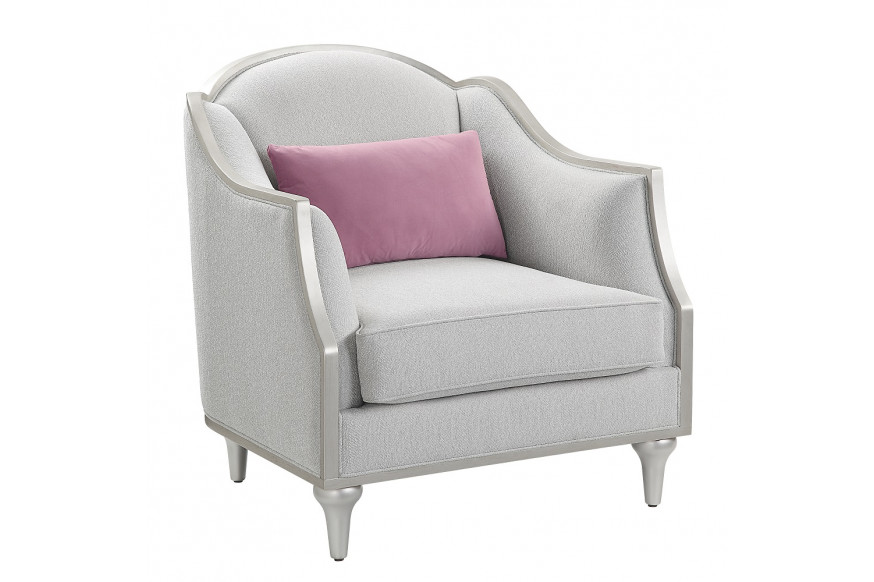 ACME™ Kasa Chair with Pillow - Beige Linen/Champagne