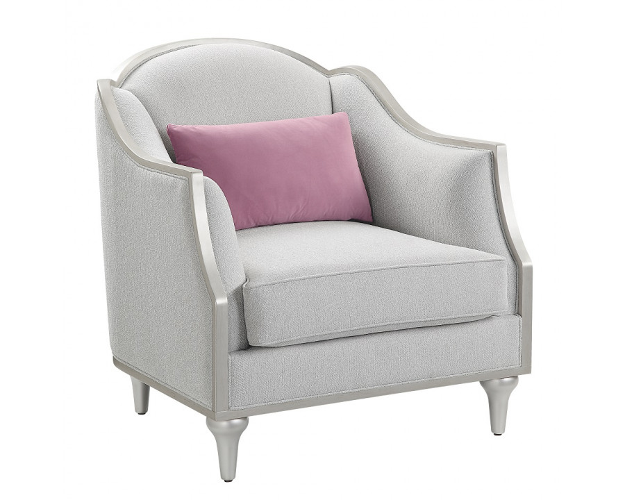 ACME - Kasa Chair with Pillow in Beige Linen/Champagne