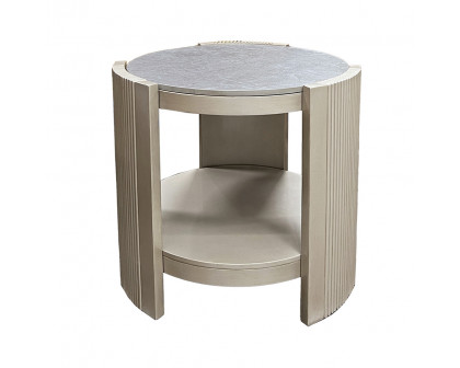 ACME - Kasa End Table in Sintered Stone/Champagne