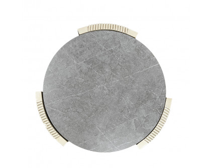 ACME - Kasa End Table in Sintered Stone/Champagne