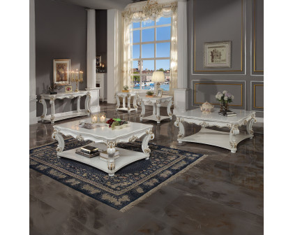 ACME - Vendome Square Coffee Table in Antique Pearl