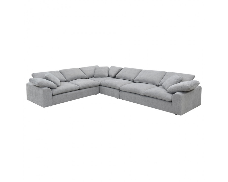 ACME - Naveen Sectional Sofa with 6 Pillows in Gray Linen