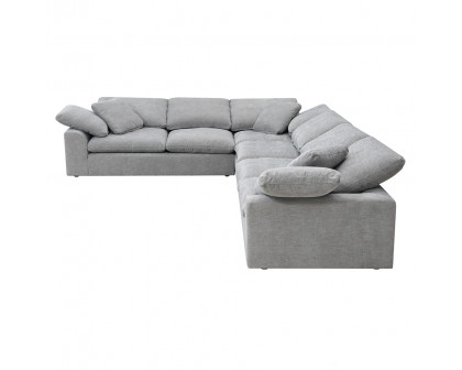 ACME - Naveen Sectional Sofa with 6 Pillows in Gray Linen