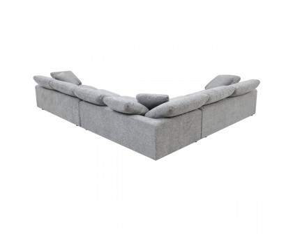 ACME - Naveen Sectional Sofa with 6 Pillows in Gray Linen