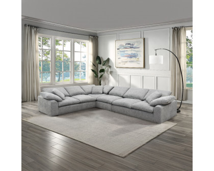 ACME - Naveen Sectional Sofa with 6 Pillows in Gray Linen