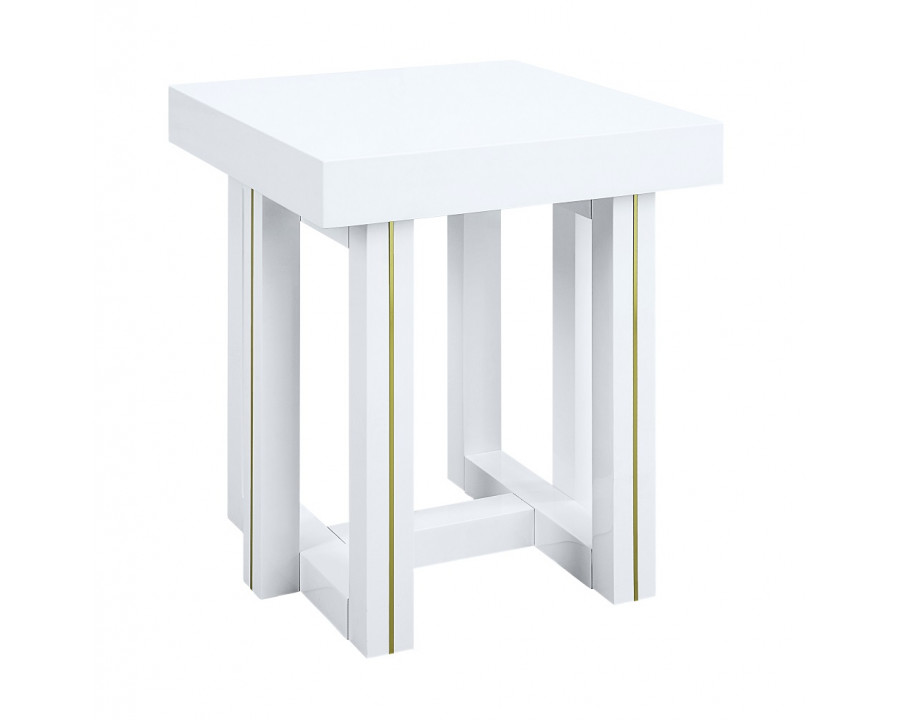 ACME - Paxley End Table in White High Gloss