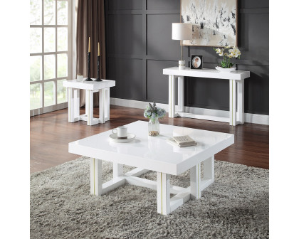 ACME - Paxley End Table in White High Gloss