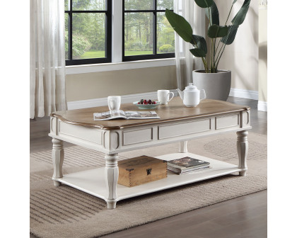 ACME - Florian Coffee Table with Lift Top in Oak/Antique White