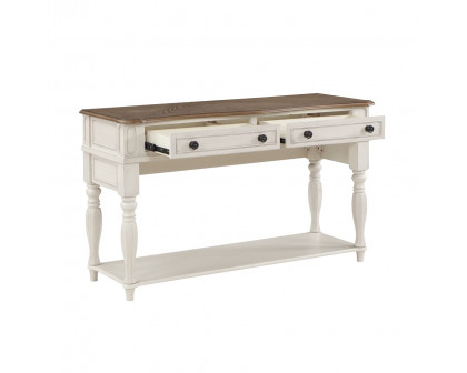 ACME - Florian Sofa Table in Oak/Antique White